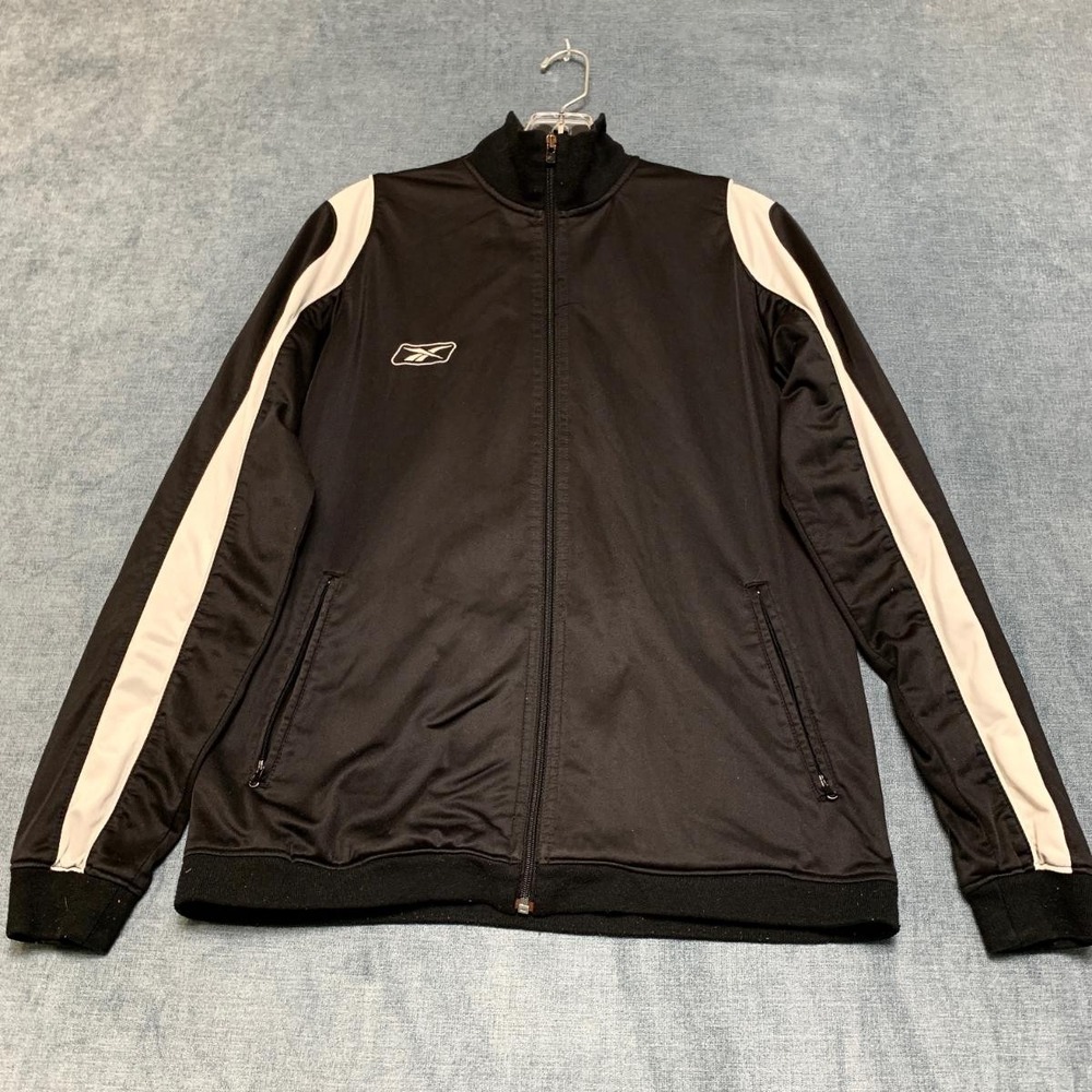 Reebok Track Jacket Men 2XS Black Performance Training Sporty Mock Neck Full Zip